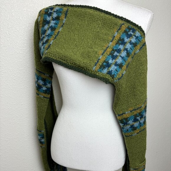 NEW Down to Earth  Hand-knit in Nepal 100% Wool with 2 pockets Fringe Unisex - Picture 9 of 10